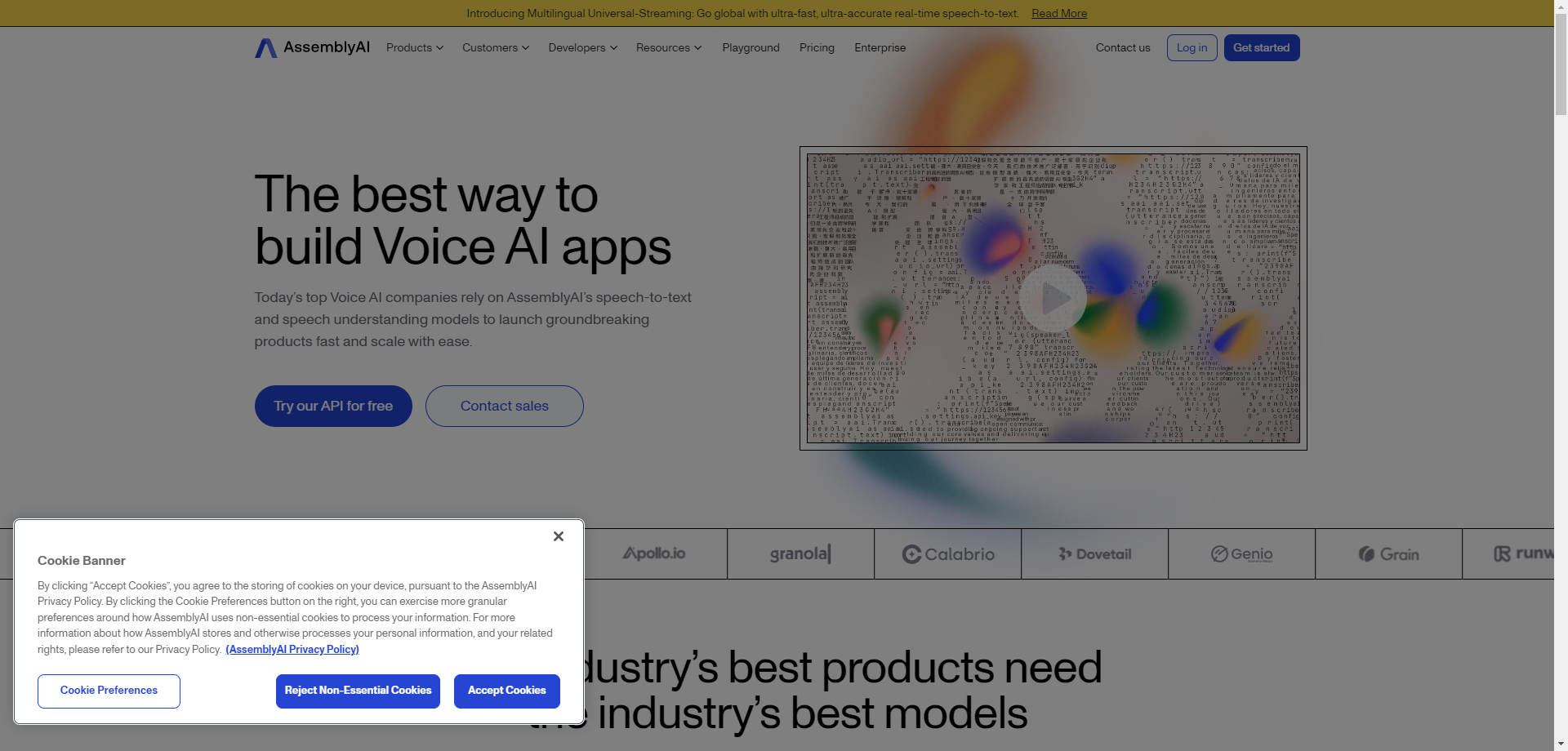 AssemblyAI Speech-to-Text API Platform Interface