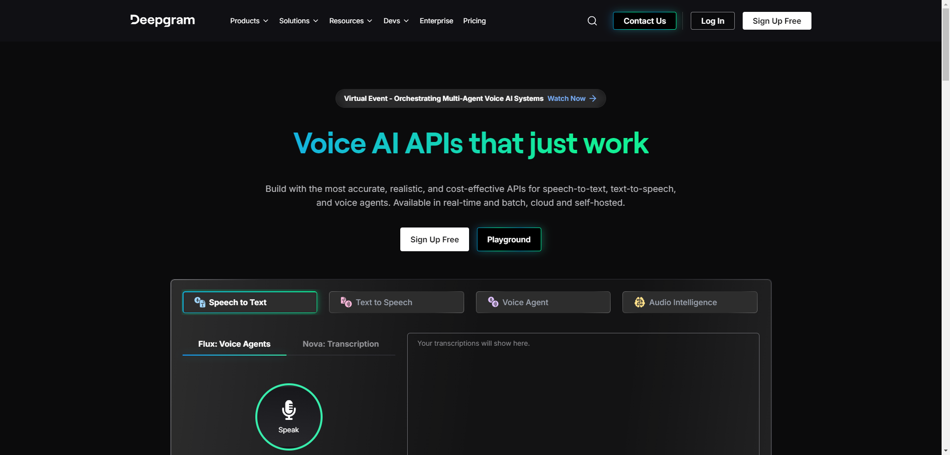 Deepgram Voice AI Platform Dashboard