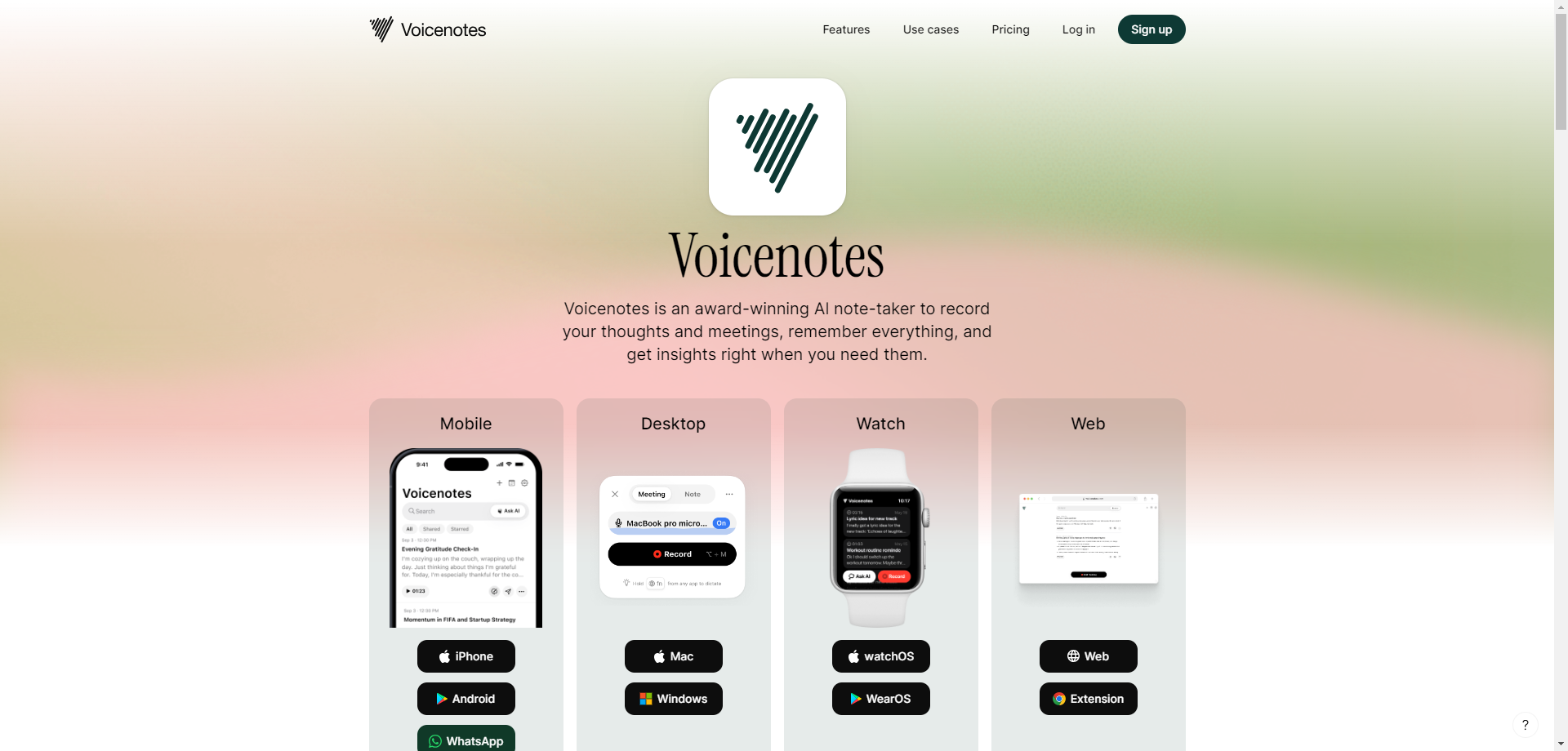 Voicenotes AI Note-Taking App