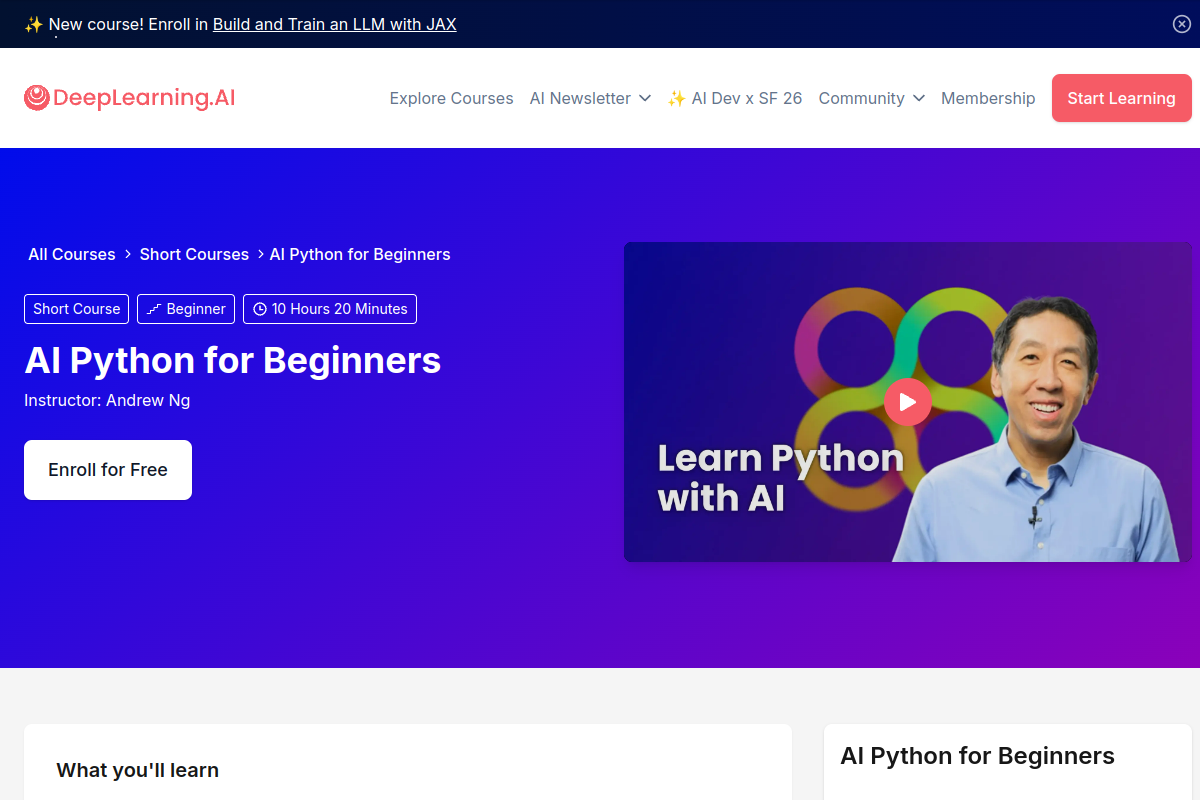 AI Python for Beginners screenshot