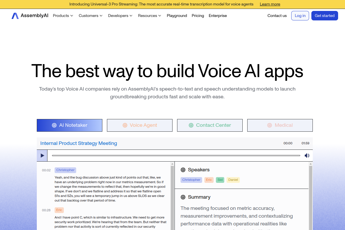 AssemblyAI screenshot