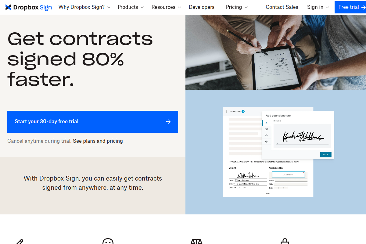 HelloSign screenshot
