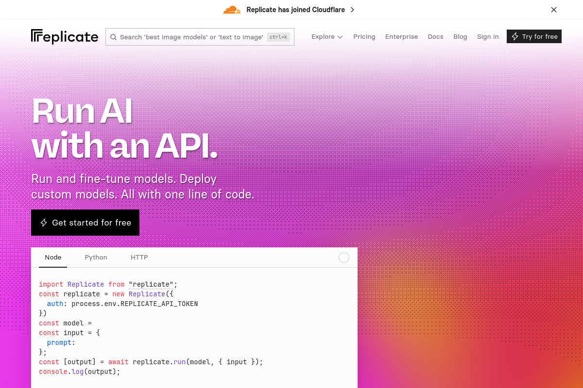 Replicate screenshot