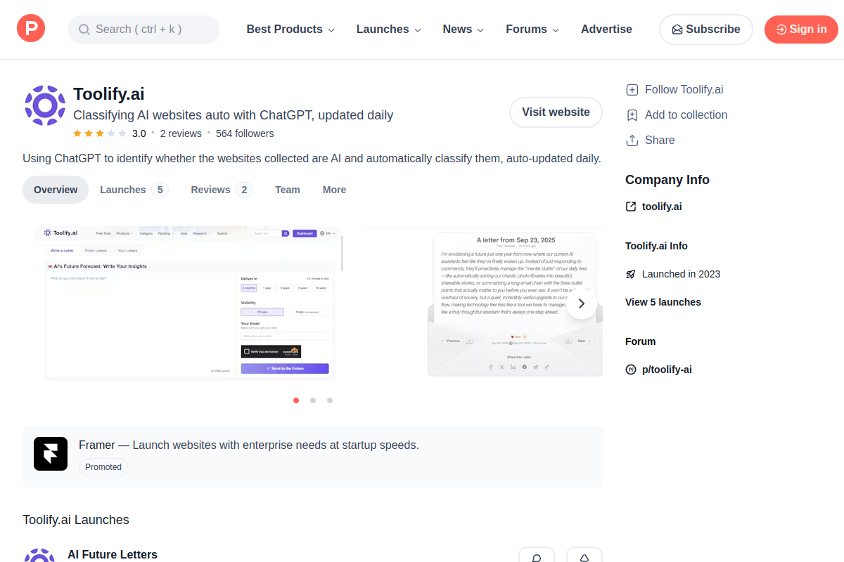 Toolify.ai Social Listening screenshot