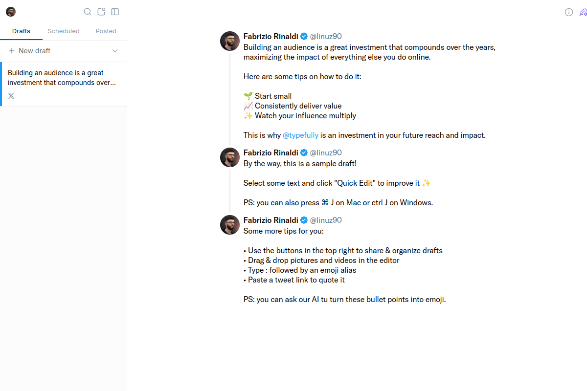 Typefully screenshot