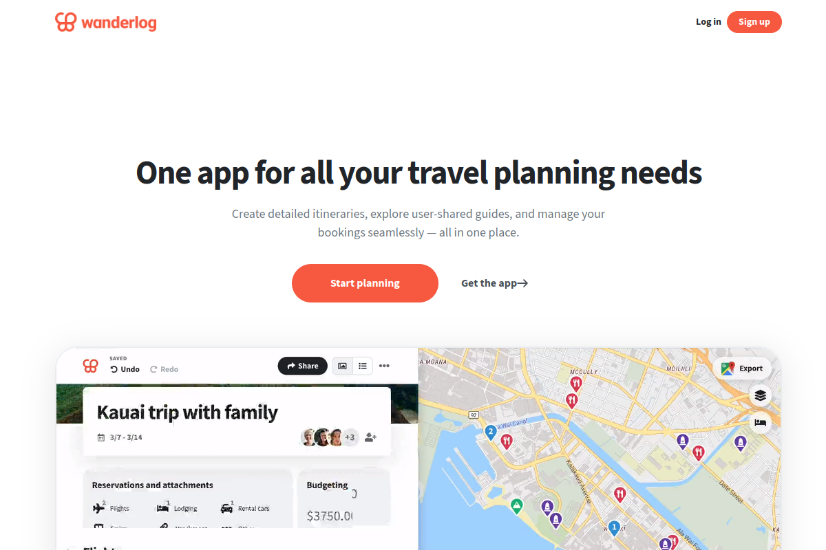 Wanderlog screenshot
